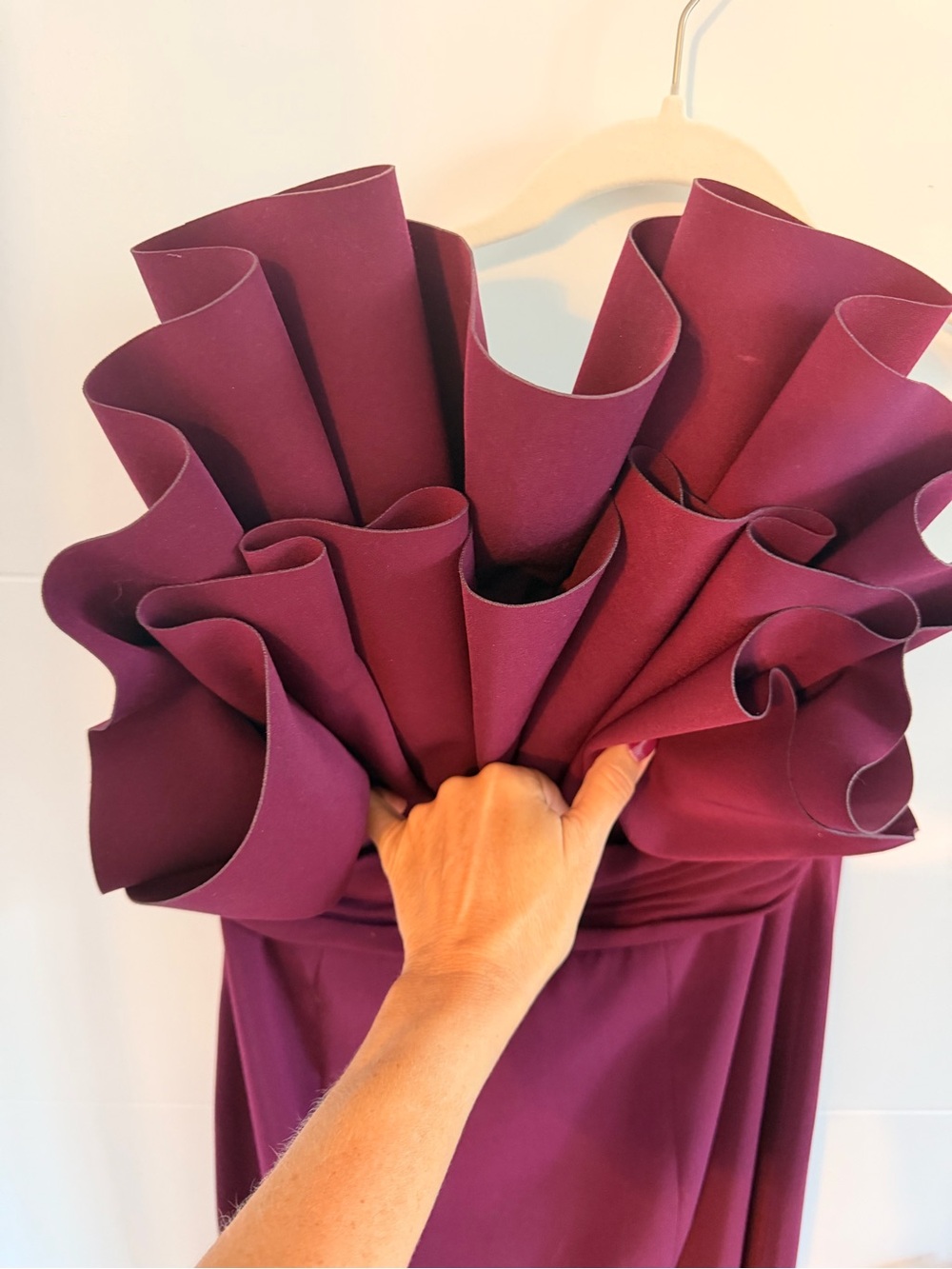 Club L London Set the Bar Strapless Sculpted Bodice Evening Gown in Deep Plum - Picture 3 of 7